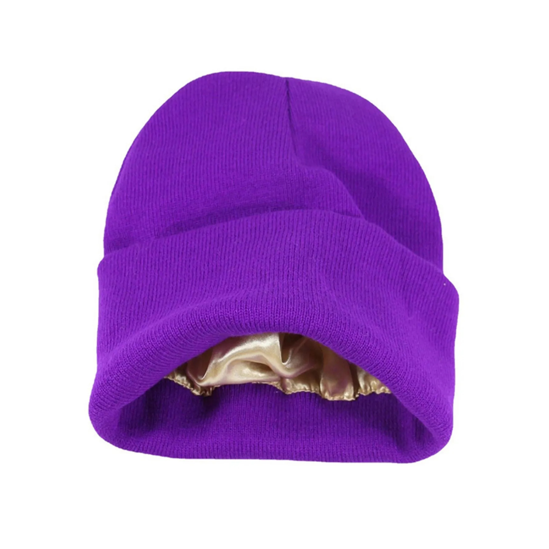 Silk Lining Soft Slouchy Warm Cuffed Beanie Hat 9