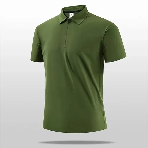 Quick-Dry Half-Zip Stand Collar Polo Shirt 10