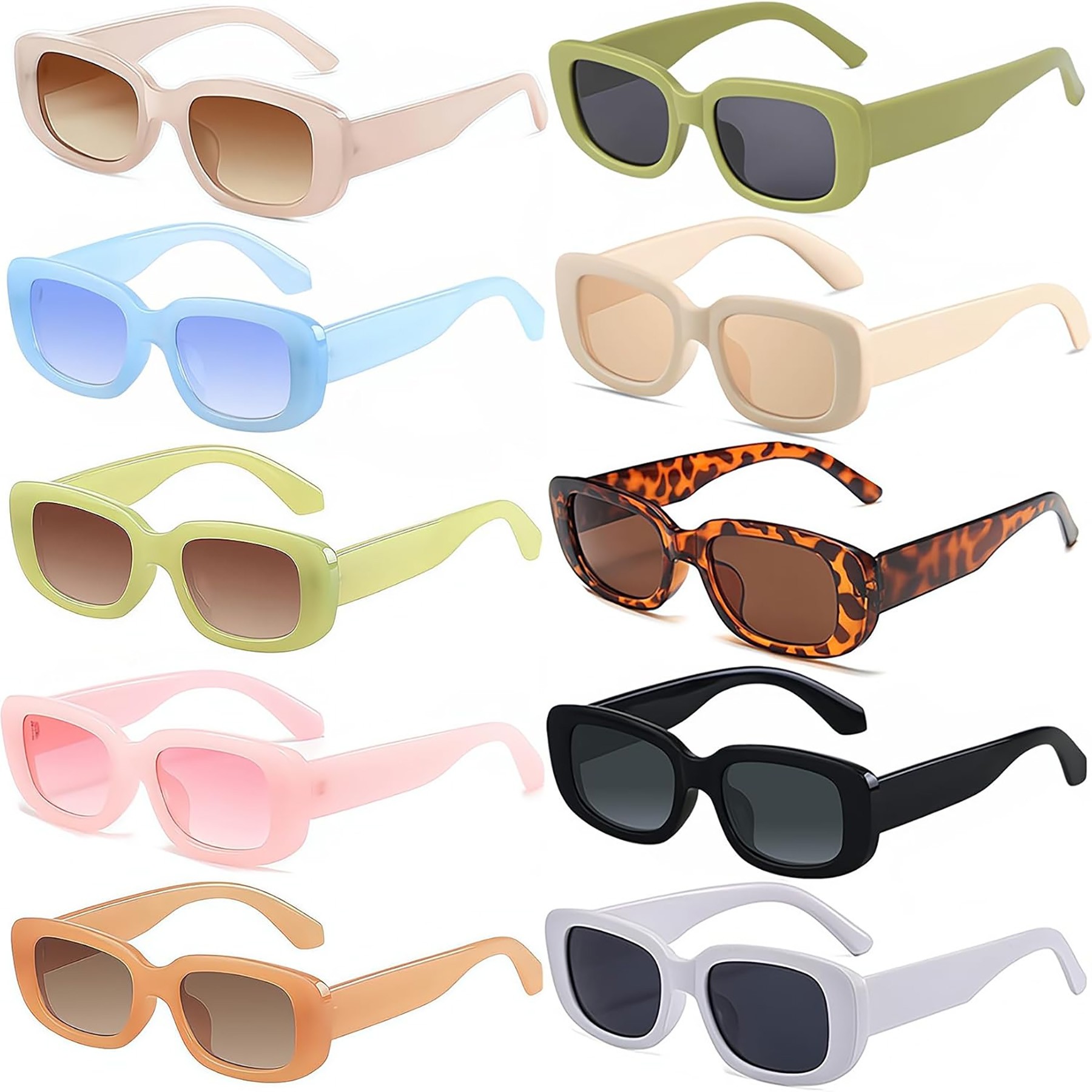 Retro Rectangle Narrow Square Frame Sunglasses 2