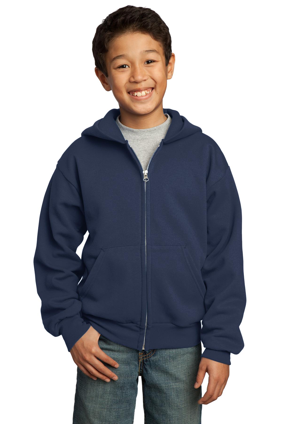 Port & Company® Youth Core Fleece Full-Zip Hooded Sweatshirt 48