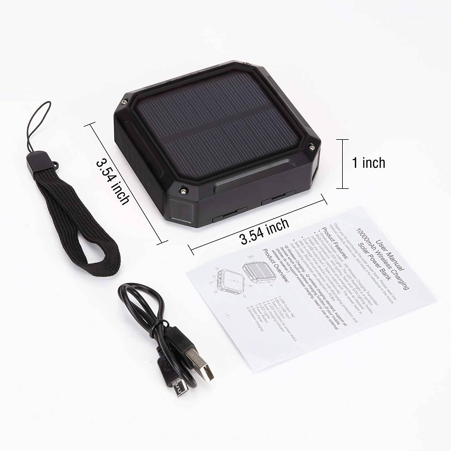 Solar Power Bank Light with Wireless Charger 7
