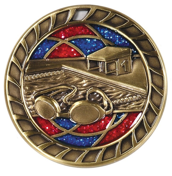 Swimming Glitter Medal, 2 1/2" 2