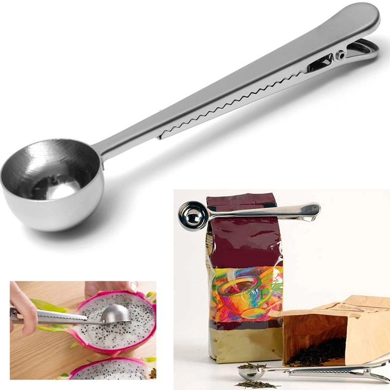 The coffee beans are measured by the spoon 2