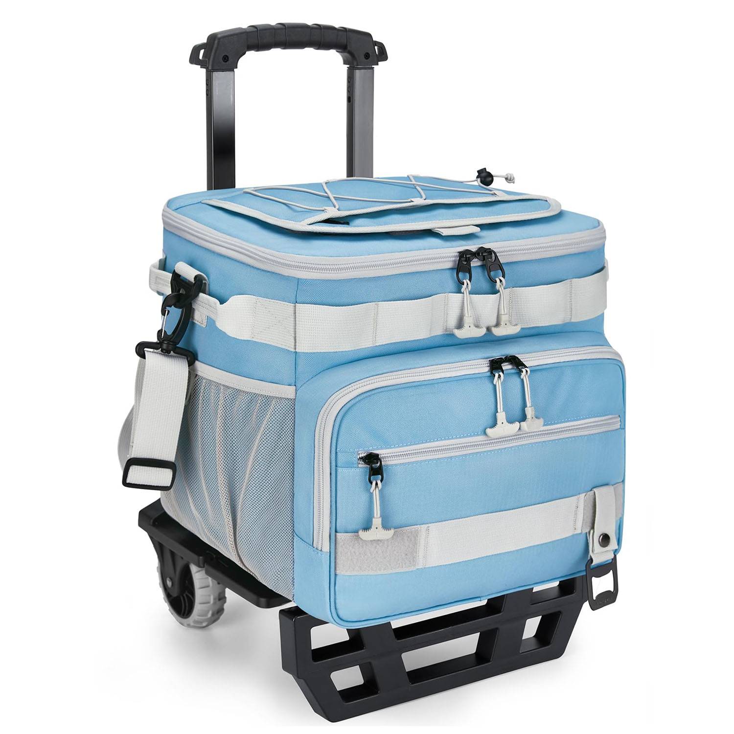 48-Can Collapsible Cooler Trolley Bag with Wheels 7