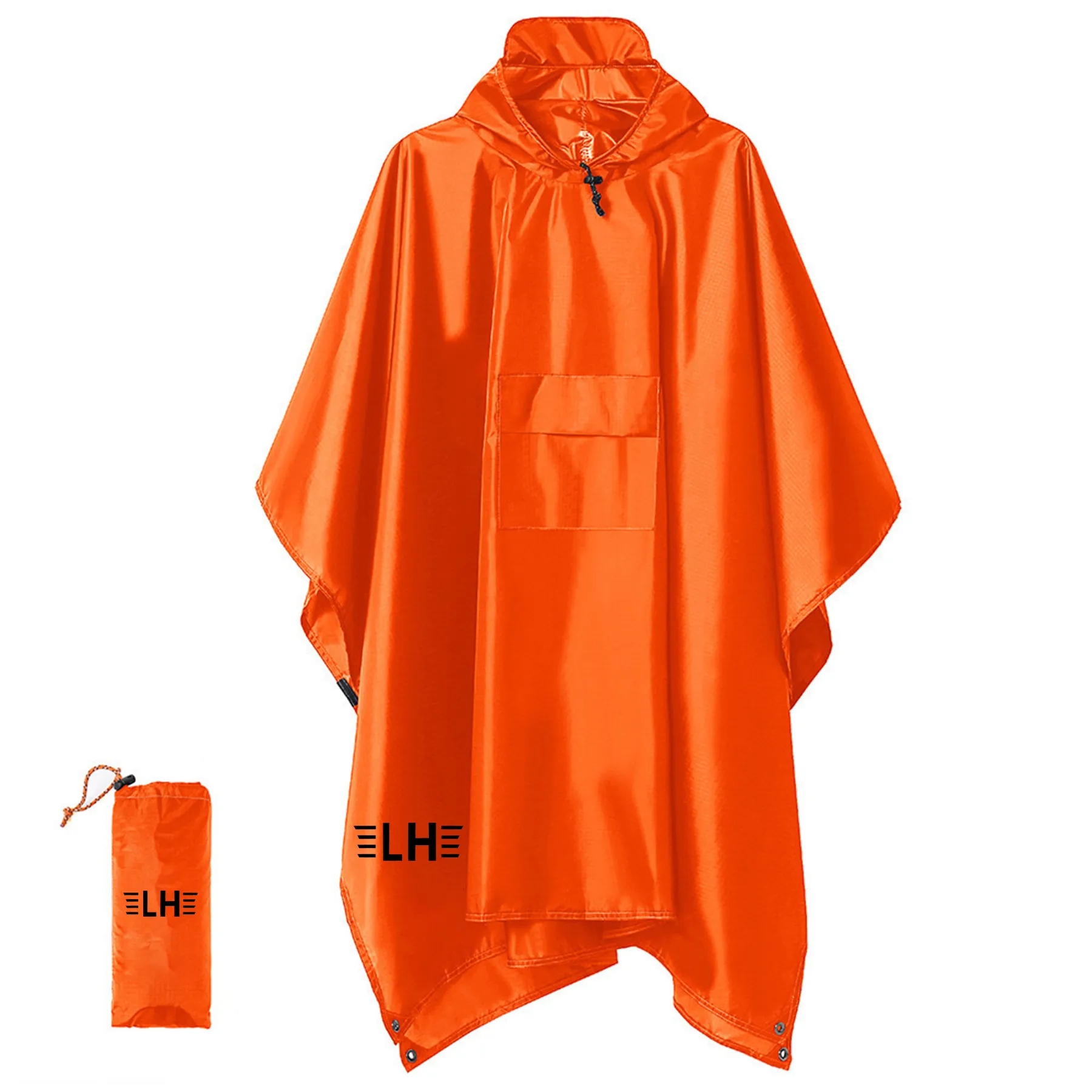 3 in 1 Hooded Rain Poncho W/ Closure Bag 1