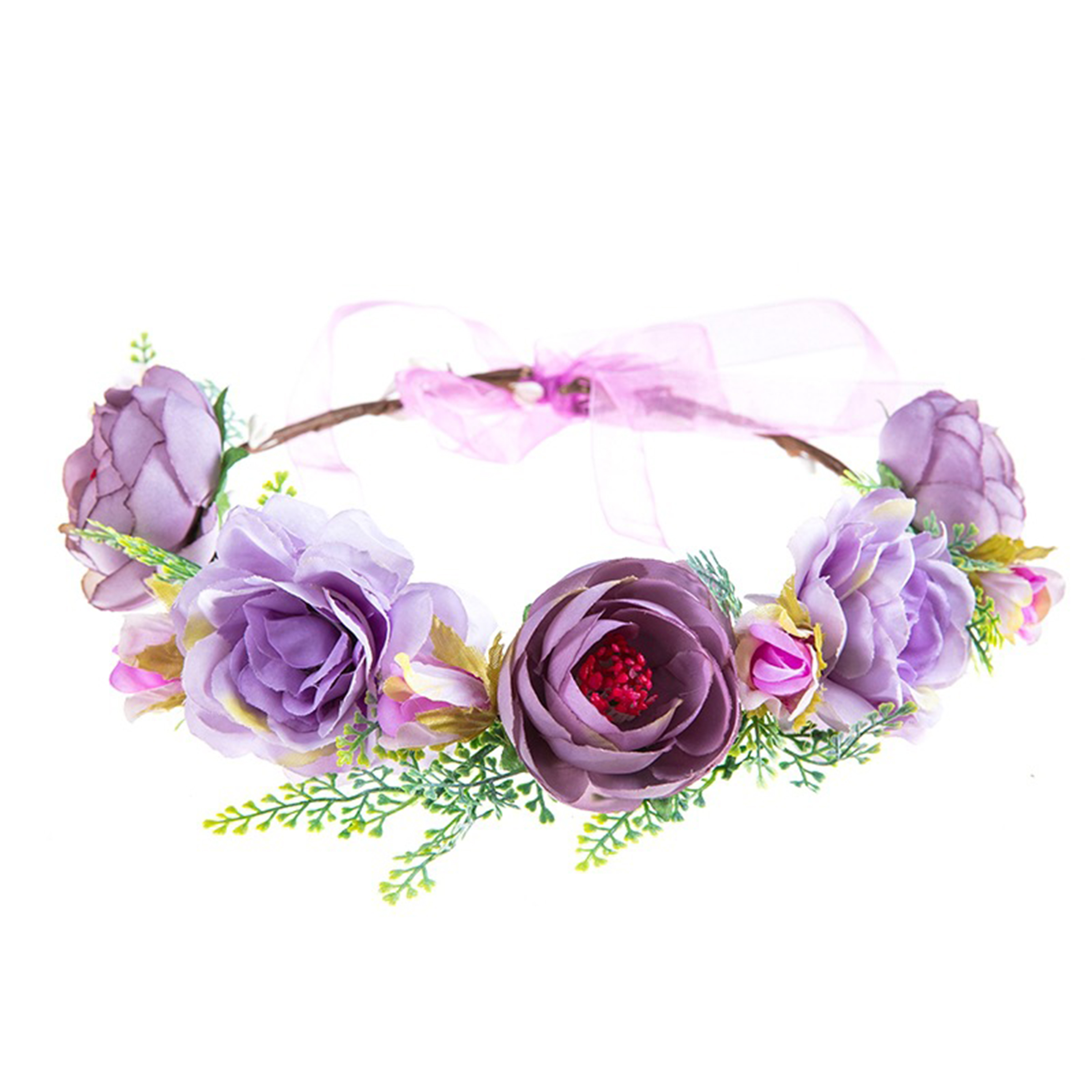 Plastic Simulated Colored Rose Headband 10