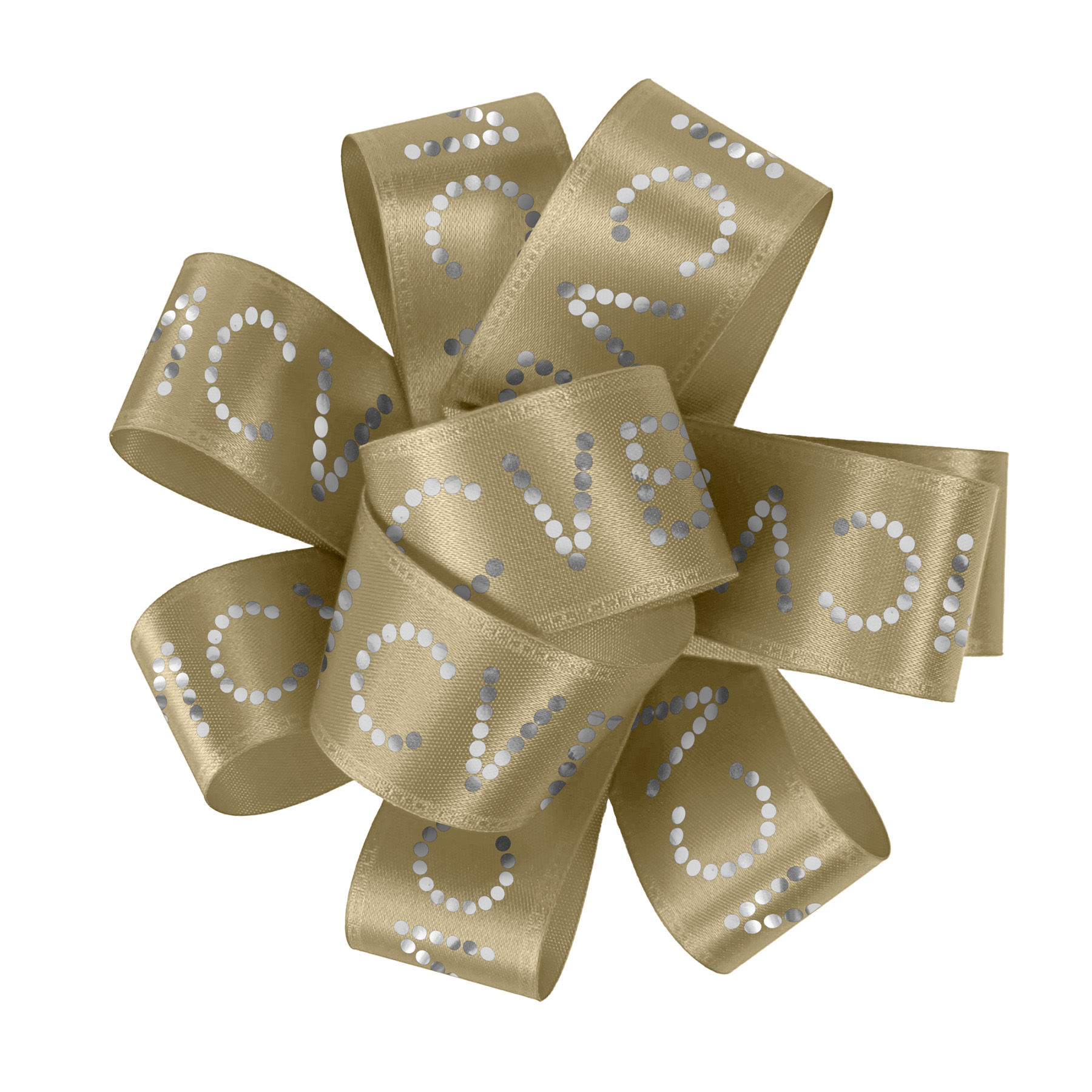 1" Badge Satin Bow - Sparkle