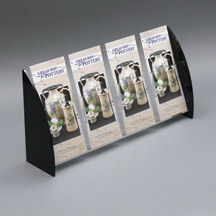 Countertop Brochure Hlder with Curved Sides 1-Tier 4-Pocket