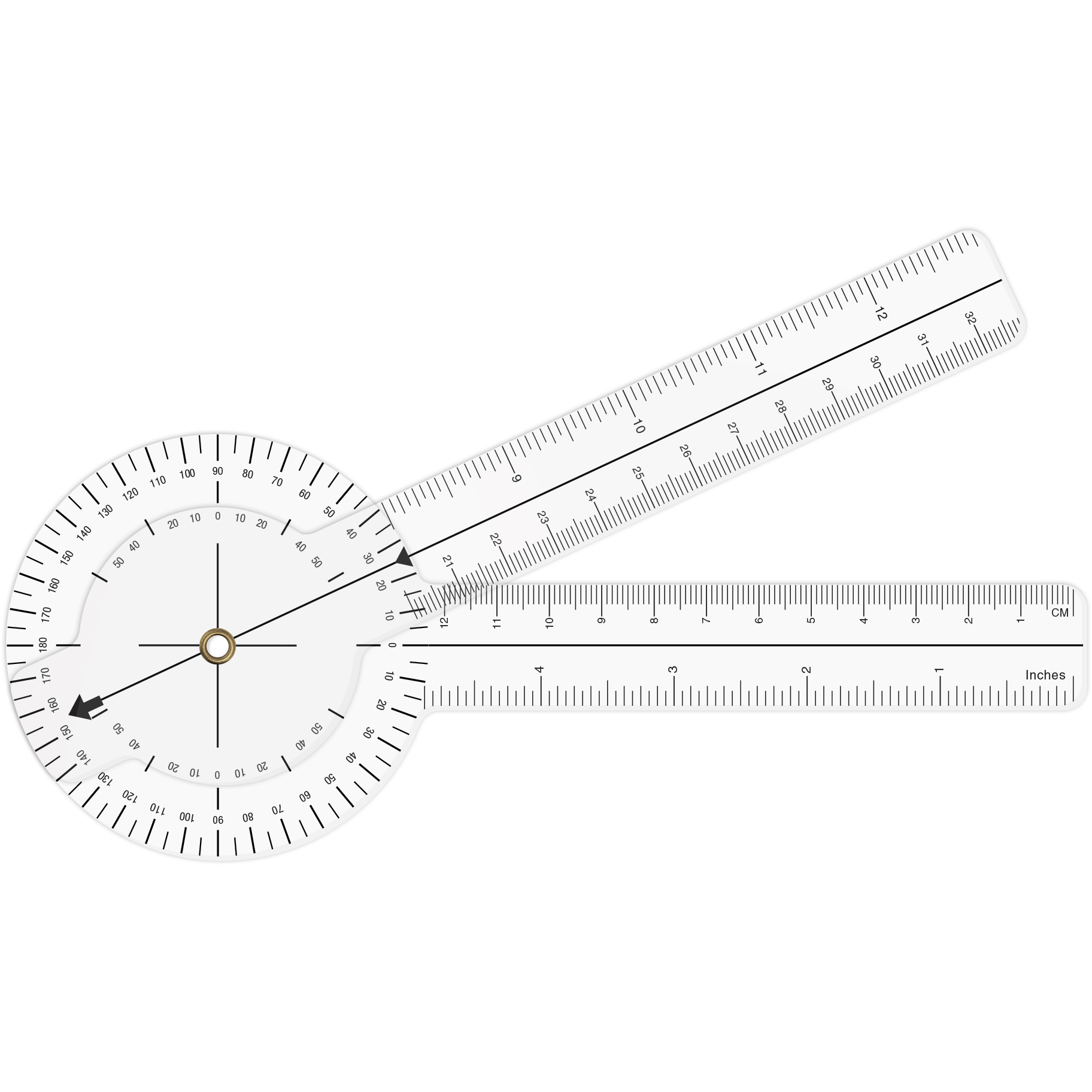 .040 Clear Plastic Goniometer (3.18" x 13") Screen-printed 2