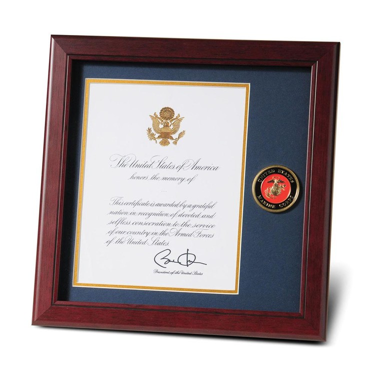 U.S. Marine Corps Medallion 8-Inch by 10-Inch Presidential Memorial Certificate Frame 2