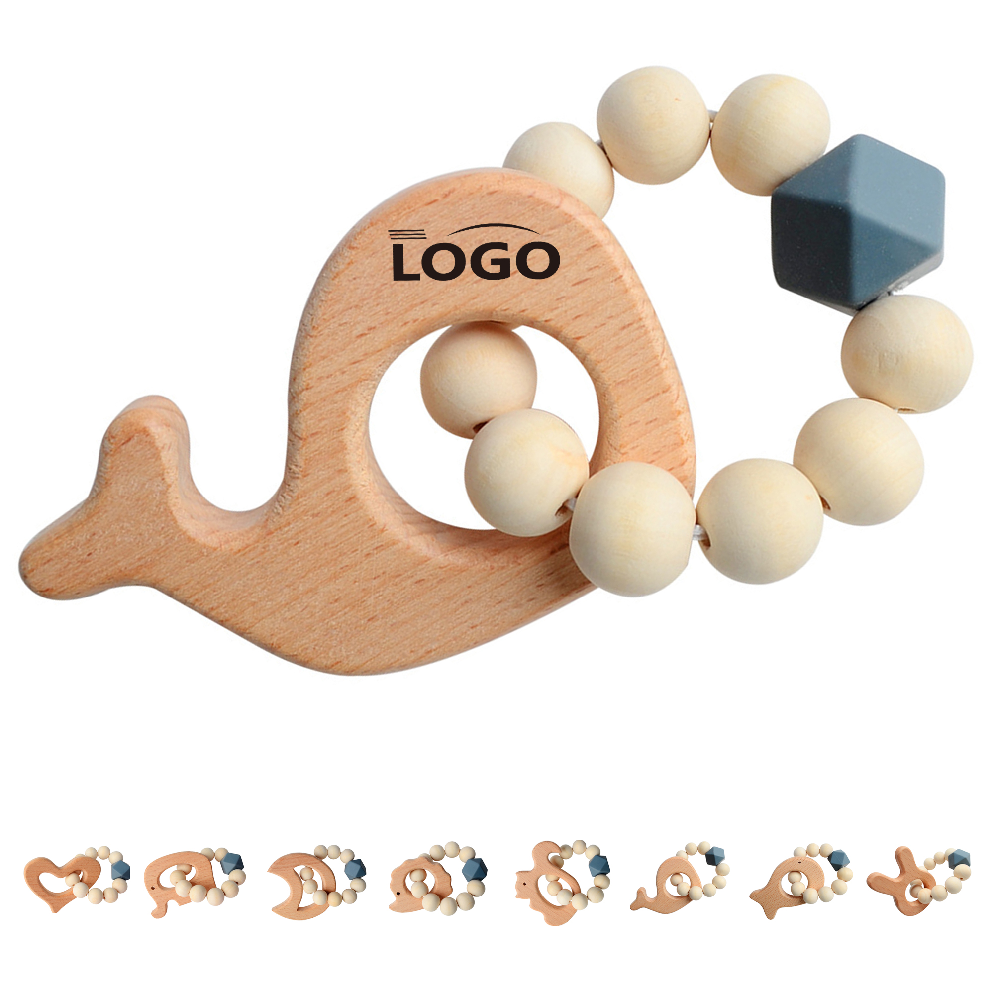 Animal Shaped Baby Teething Bracelet with Beads 3