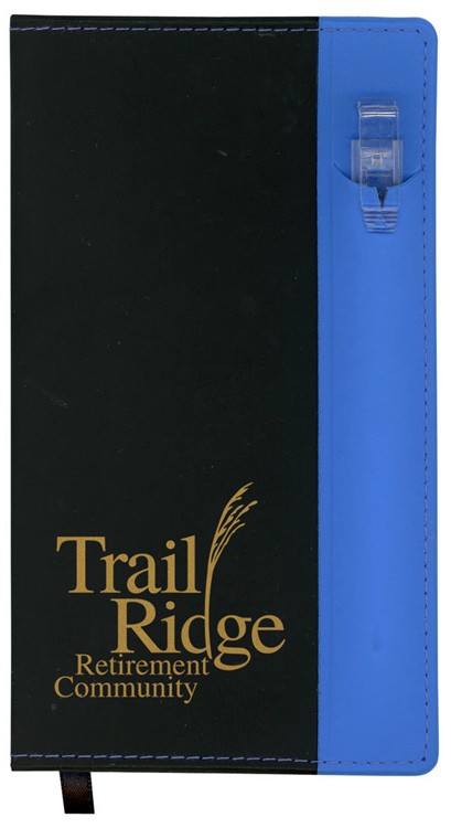 Lafayette Series Soft Cover 2 Tone Vinyl Monthly Planner w/ Clear Pen 4