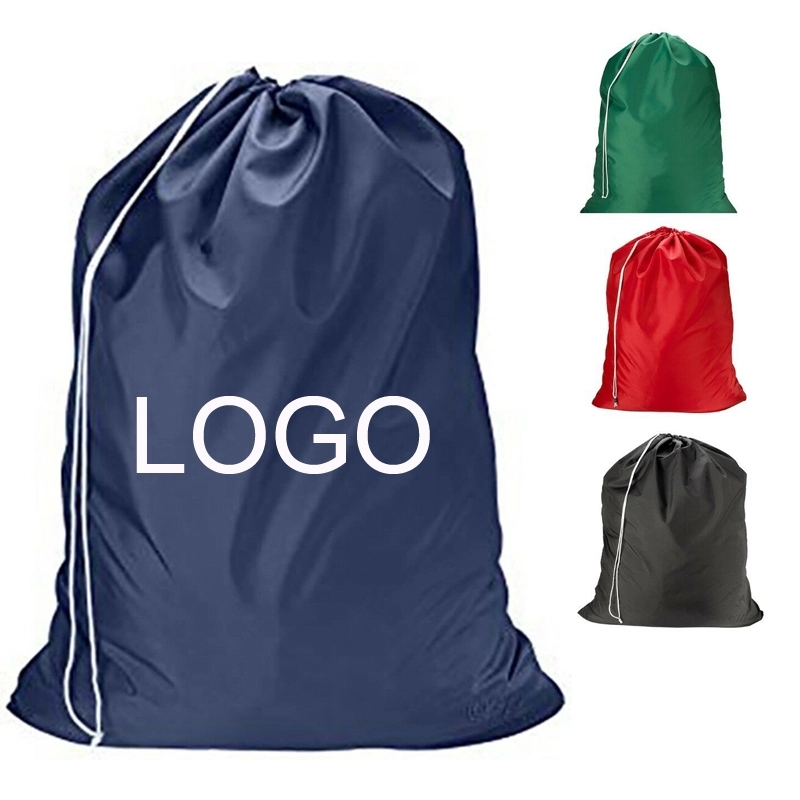 Jumbo Heavy Duty Nylon Laundry Bag 30x40, custom drawstring bag with logo imprint 3
