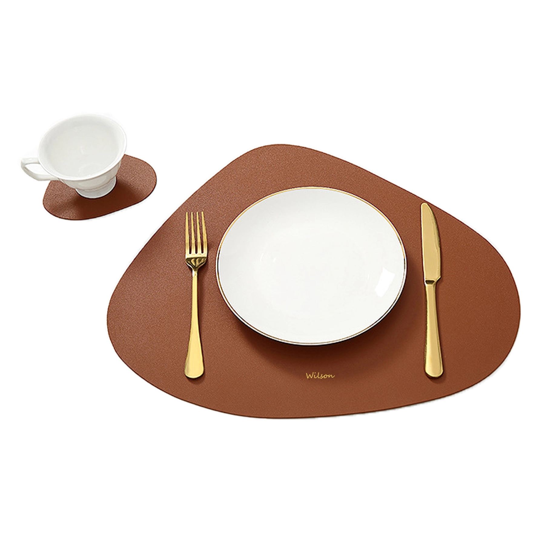 Leather Placemats and Coasters Set 10