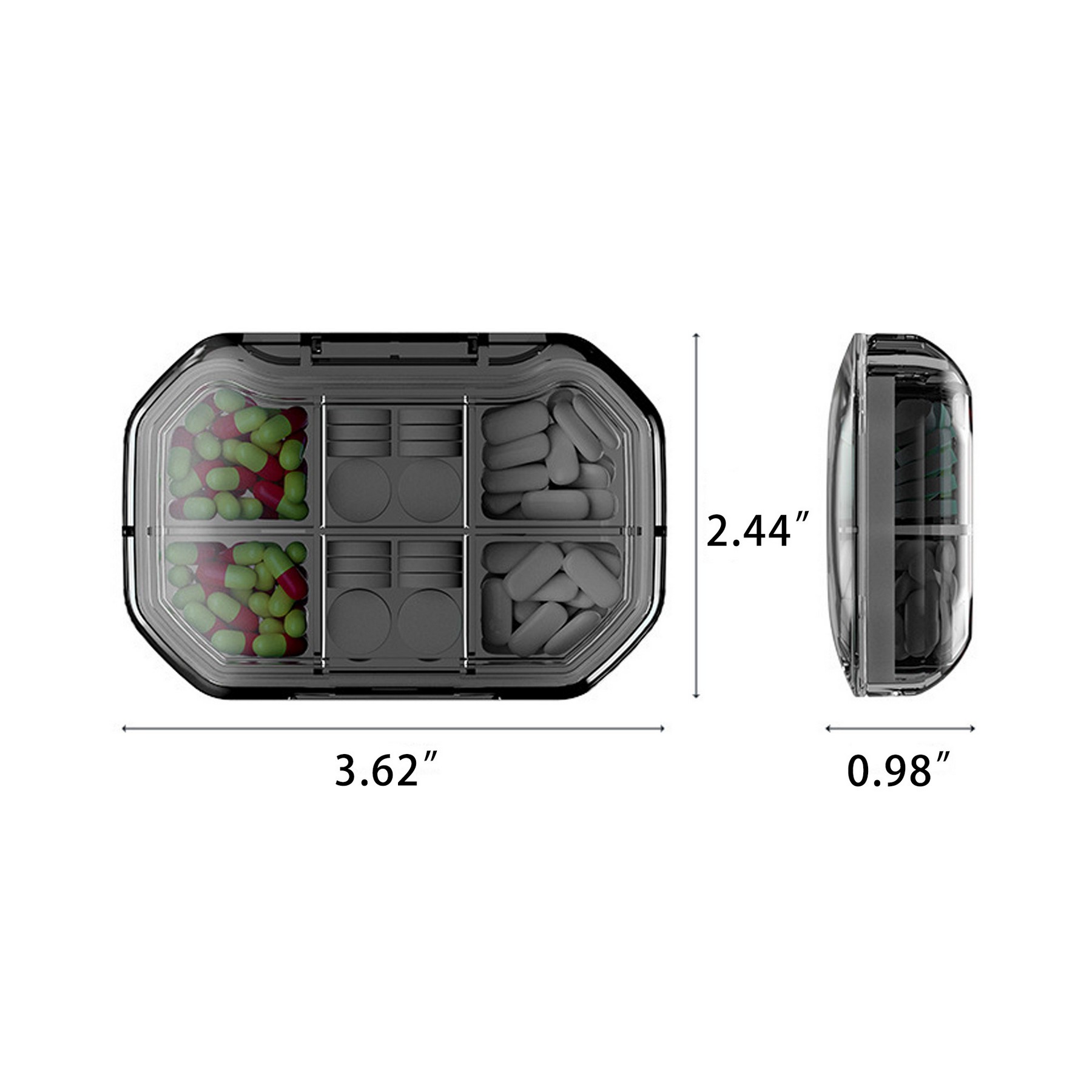 High Quality Portable Transparent Pill Case 1