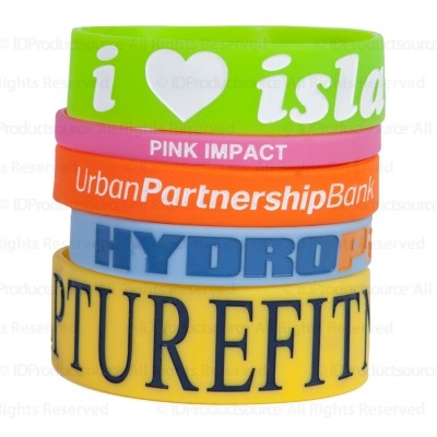3/4" Debossed Silicone Wristband with Colorfill 2