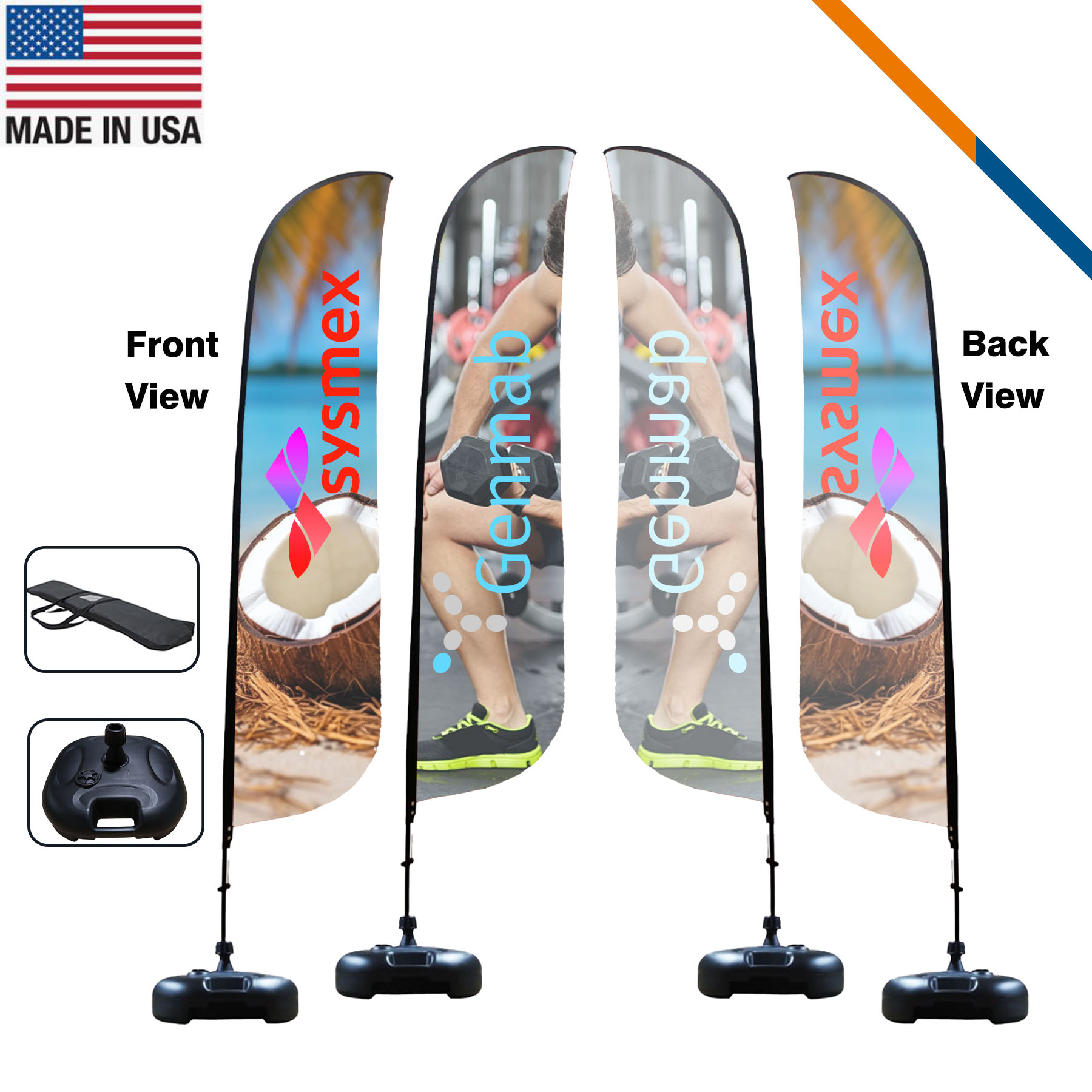 16.5' Leonis Single-Sided Feather Flag 2