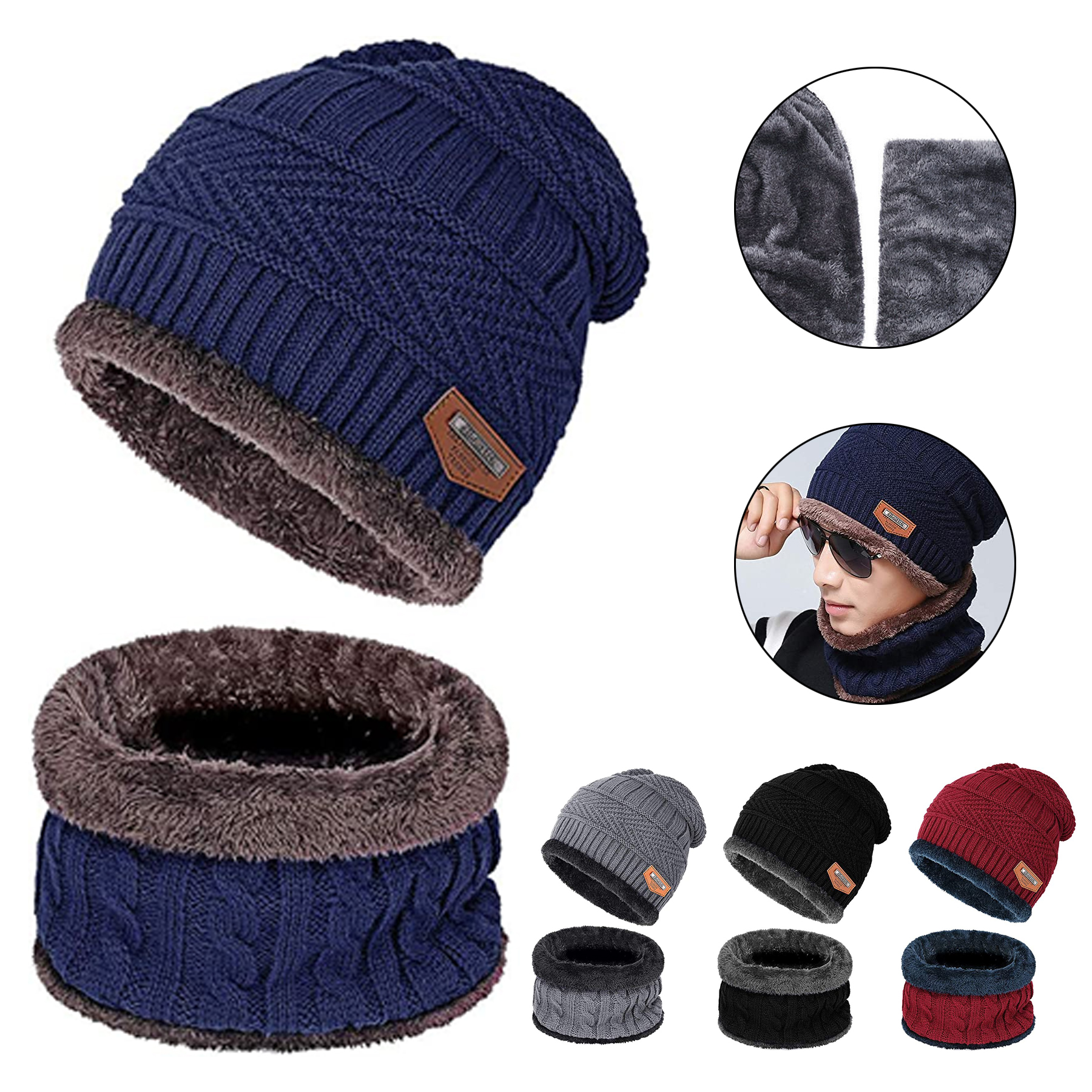 Winter Beanie Hat Scarf Set 1