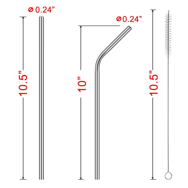 Stainless Steel Drinking Straw Kit in Custom Pouch 5
