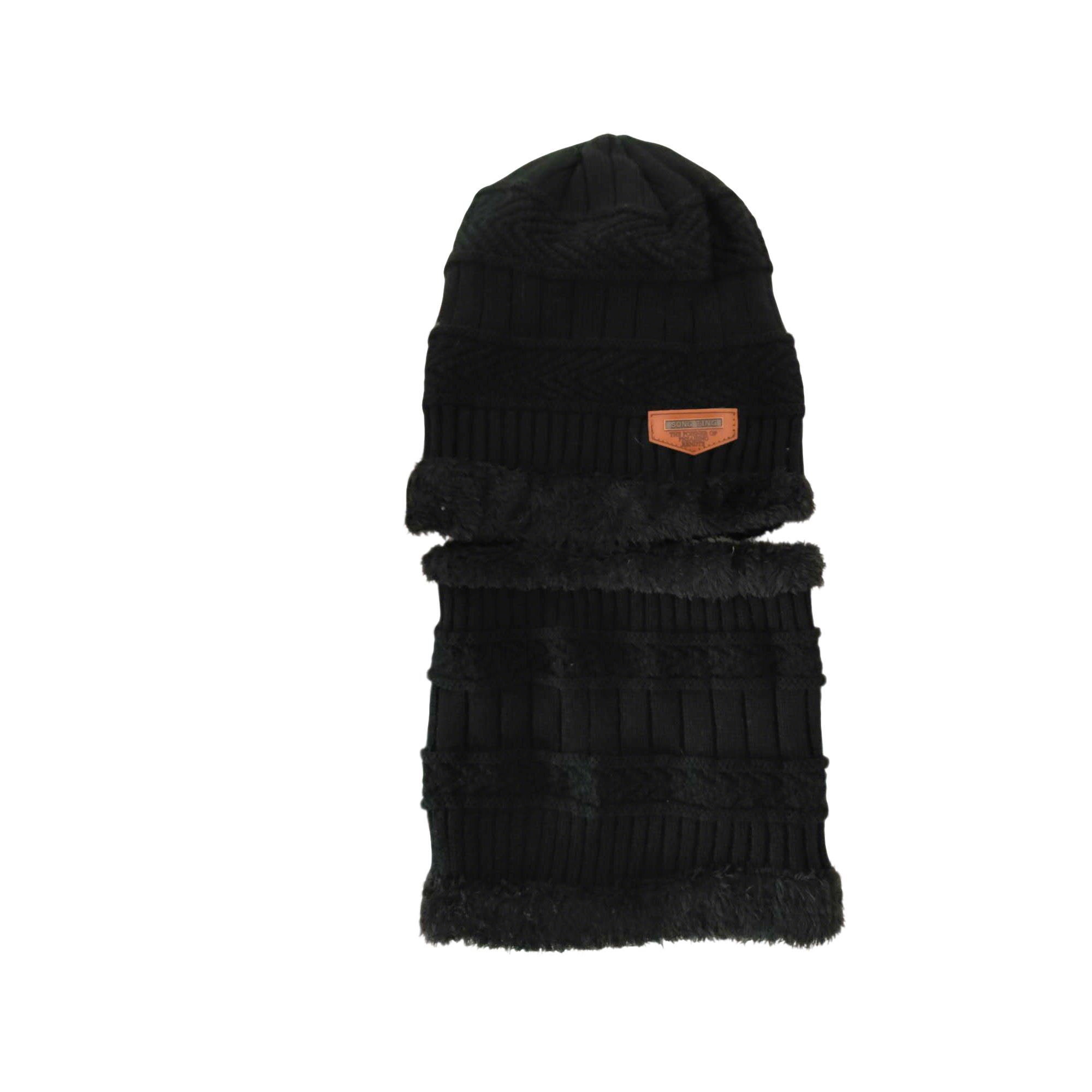 Knit Beanie With Scarf Set Cotton Acrylic Cap 9.5 x 10.3" Scarf 8.3 x 9.5" 2