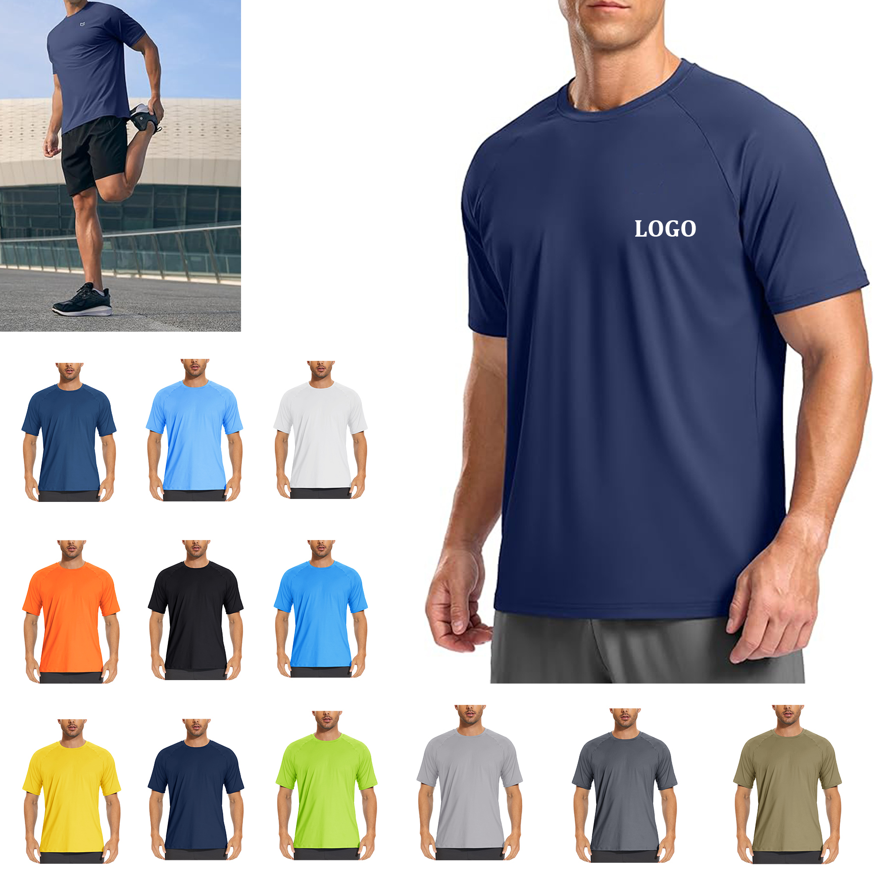 Men's Workout Moisture Wicking Cooling Shirt 7
