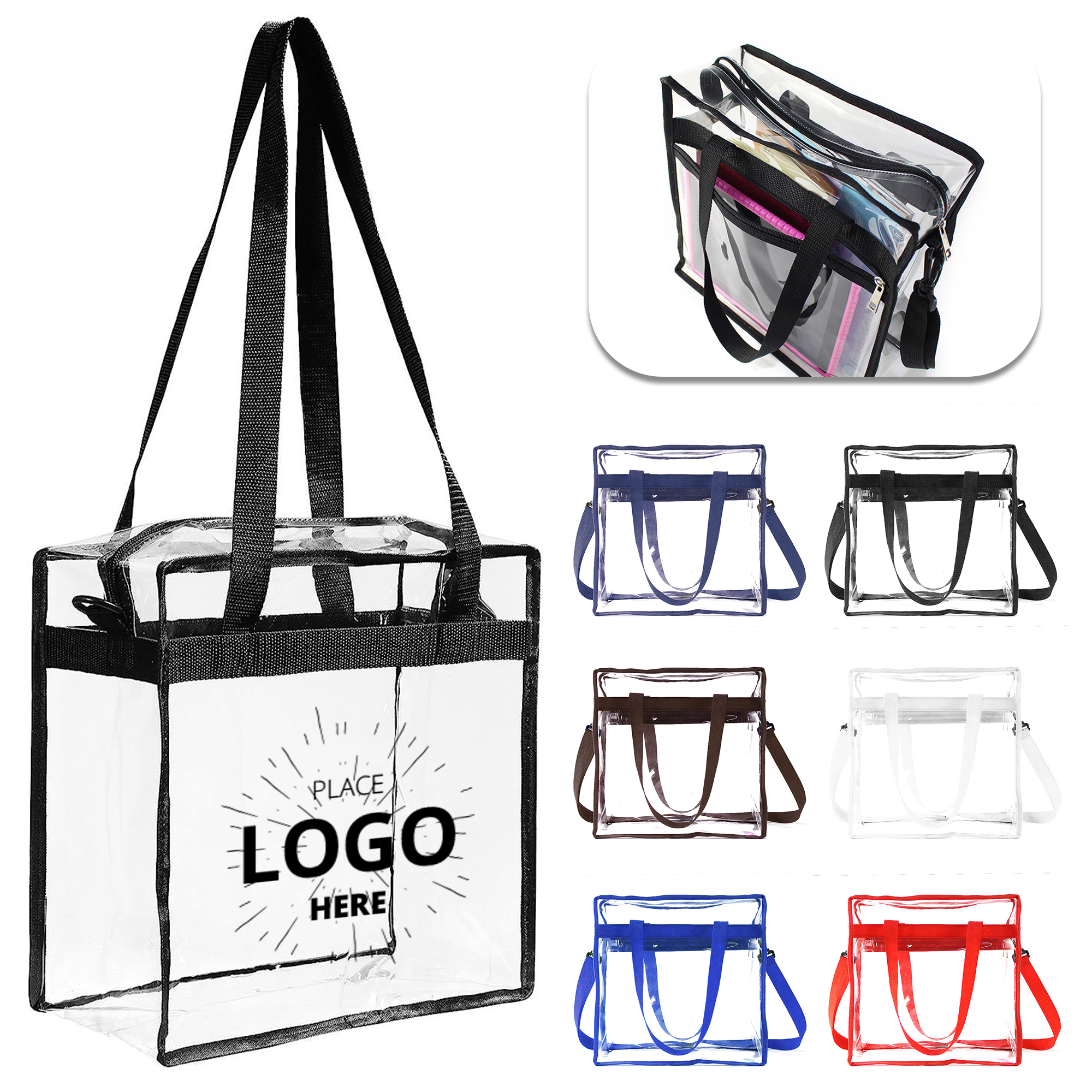 Gym Transparent Zippered Tote Bag 1