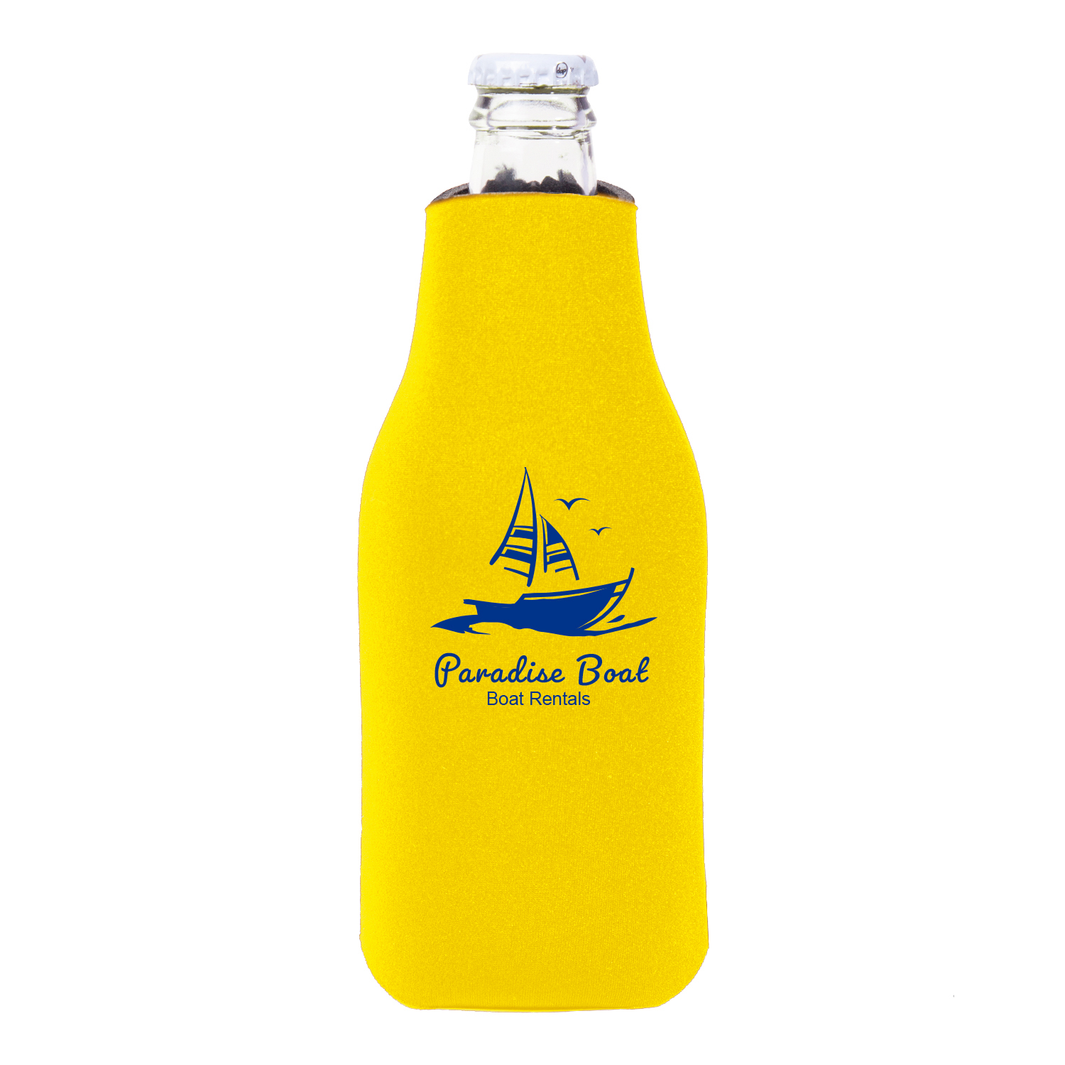 Zipper Beer Bottle Cooler (2 Color Imprint) 4