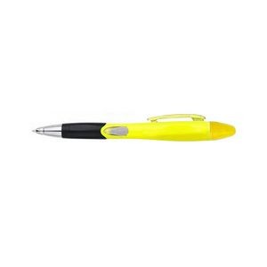 White Barrel Pen With Highlighter 17