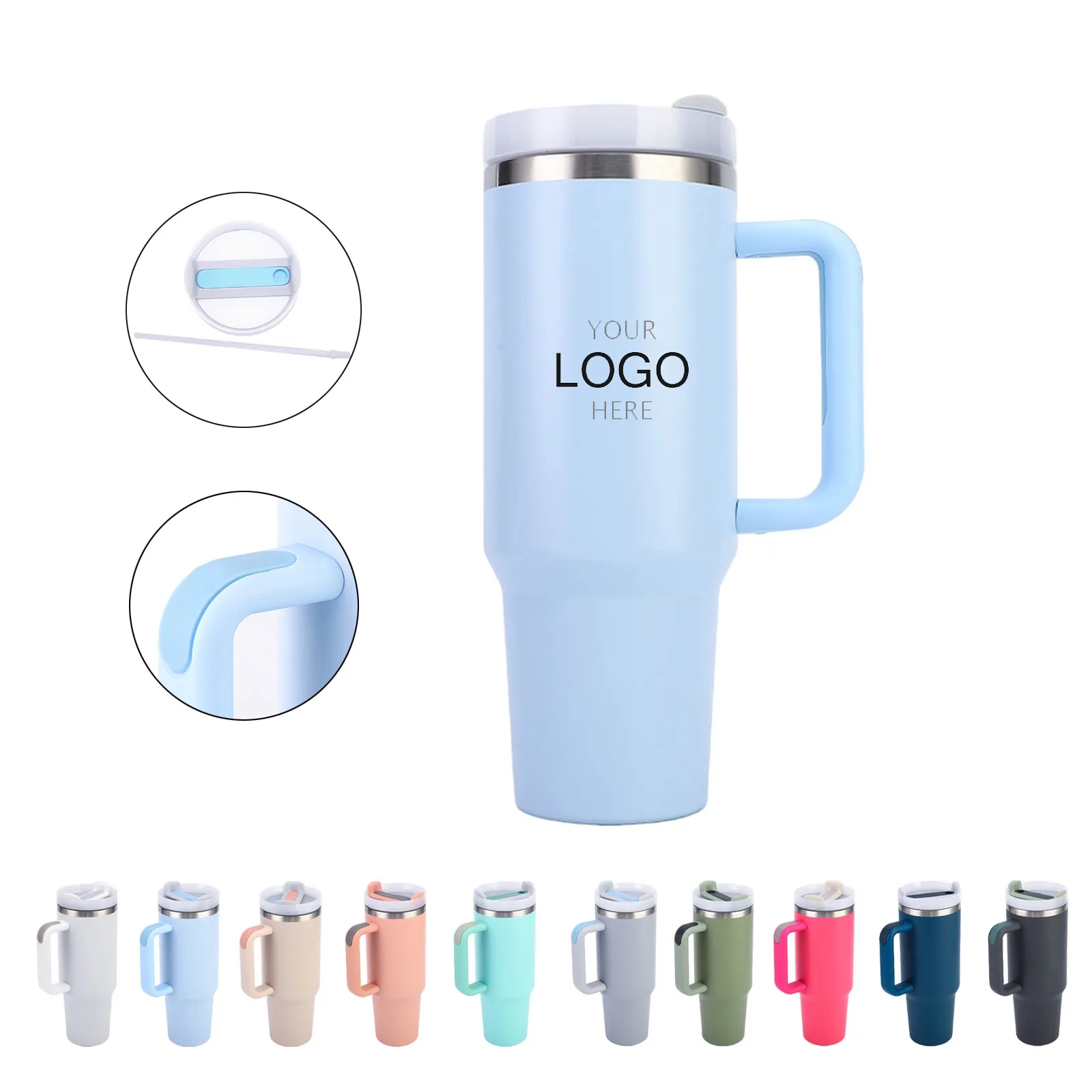 40oz Portable Stainless Steel Tumbler with Handle 10