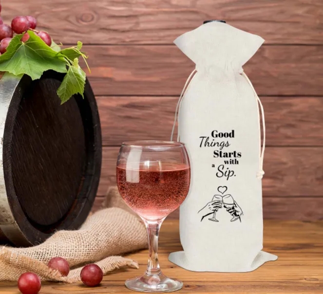 Canvas Wine Bags - Printed, custom tote bag with logo imprint 3