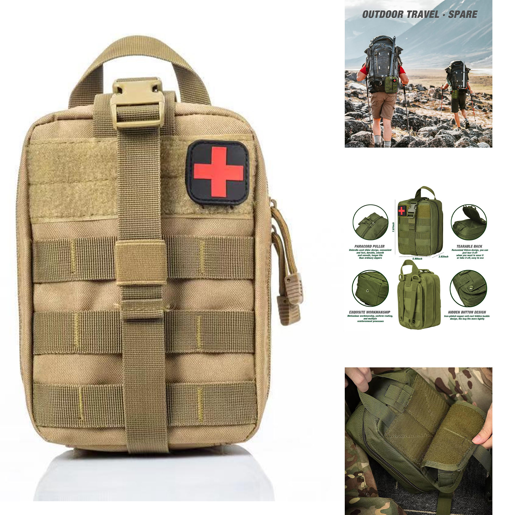 Outdoor Long Travel Tactical Style First-aid kit Accessory Bag 2