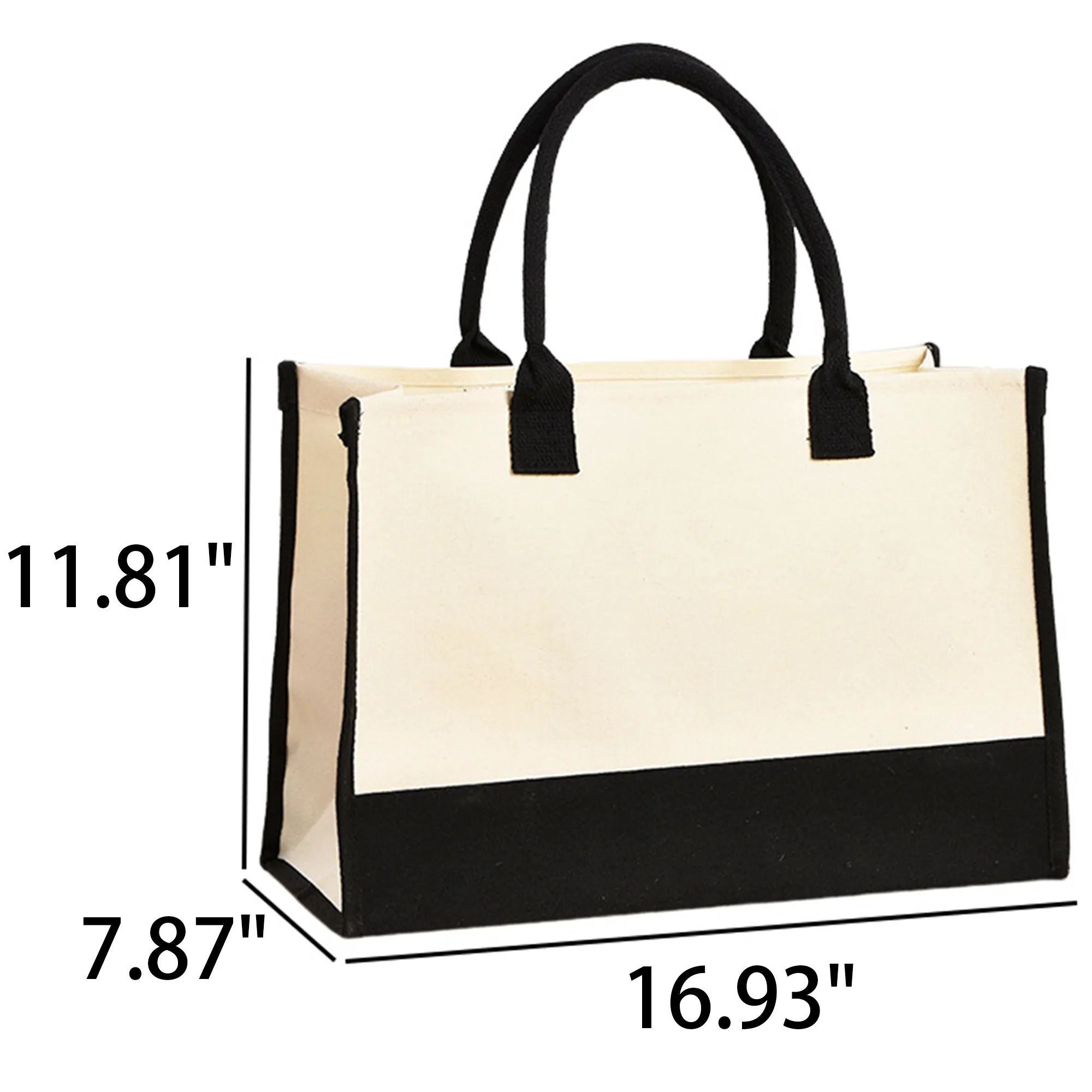 10OZ Canvas Patchwork Tote Bag 2