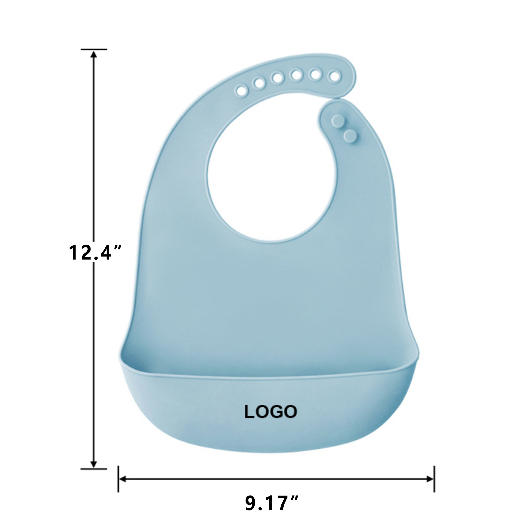MOQ 50 Adjustable Safe Silicone Baby Bib 1