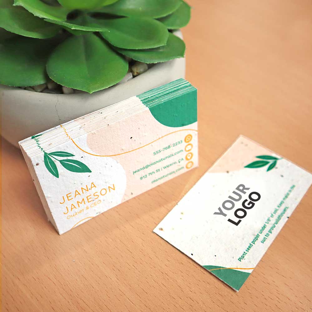 Modern Natural Seed Paper Business Cards 2