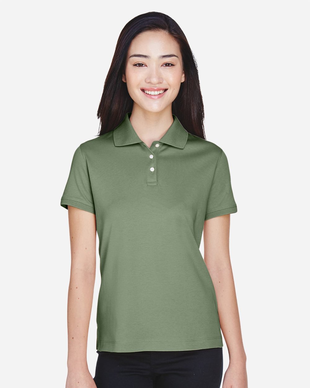Women's Perfect Pima Interlock Polo - D140SW 6