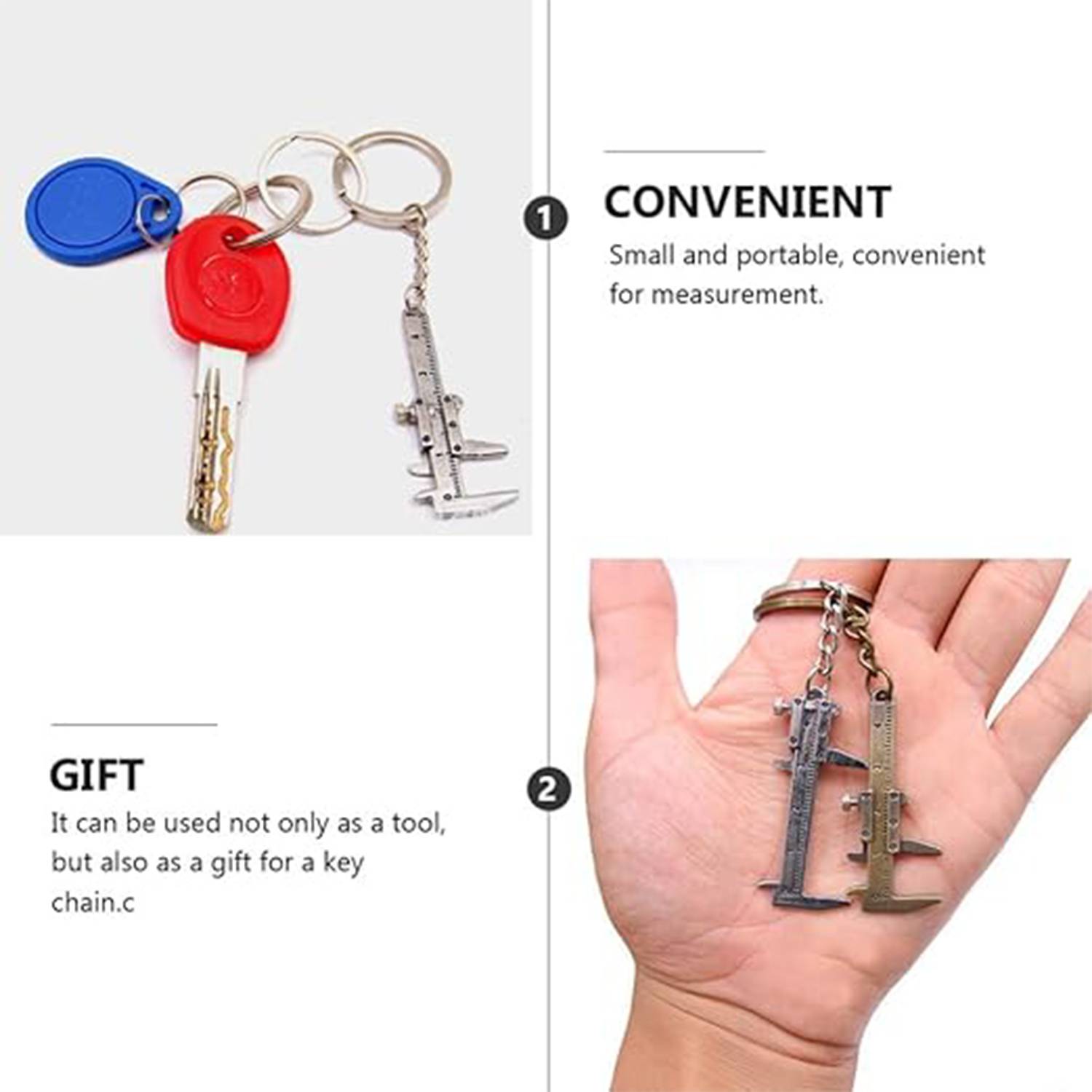 Mini Vernier Caliper Keychain 6