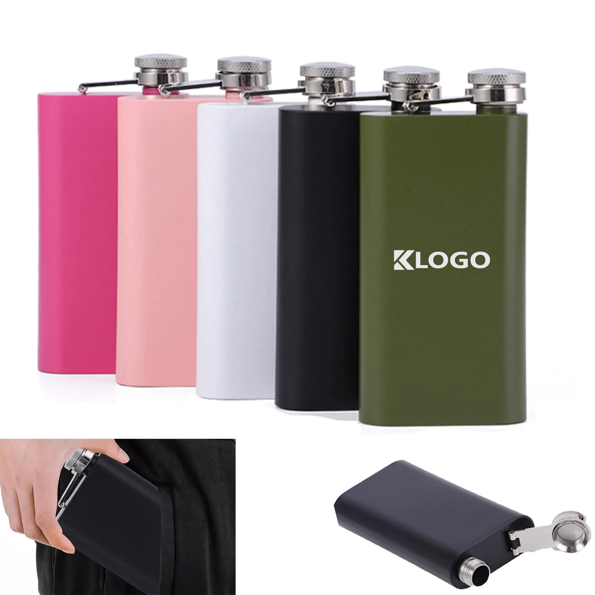 Stainless Steel Slim 6 Oz Hip Flask 9