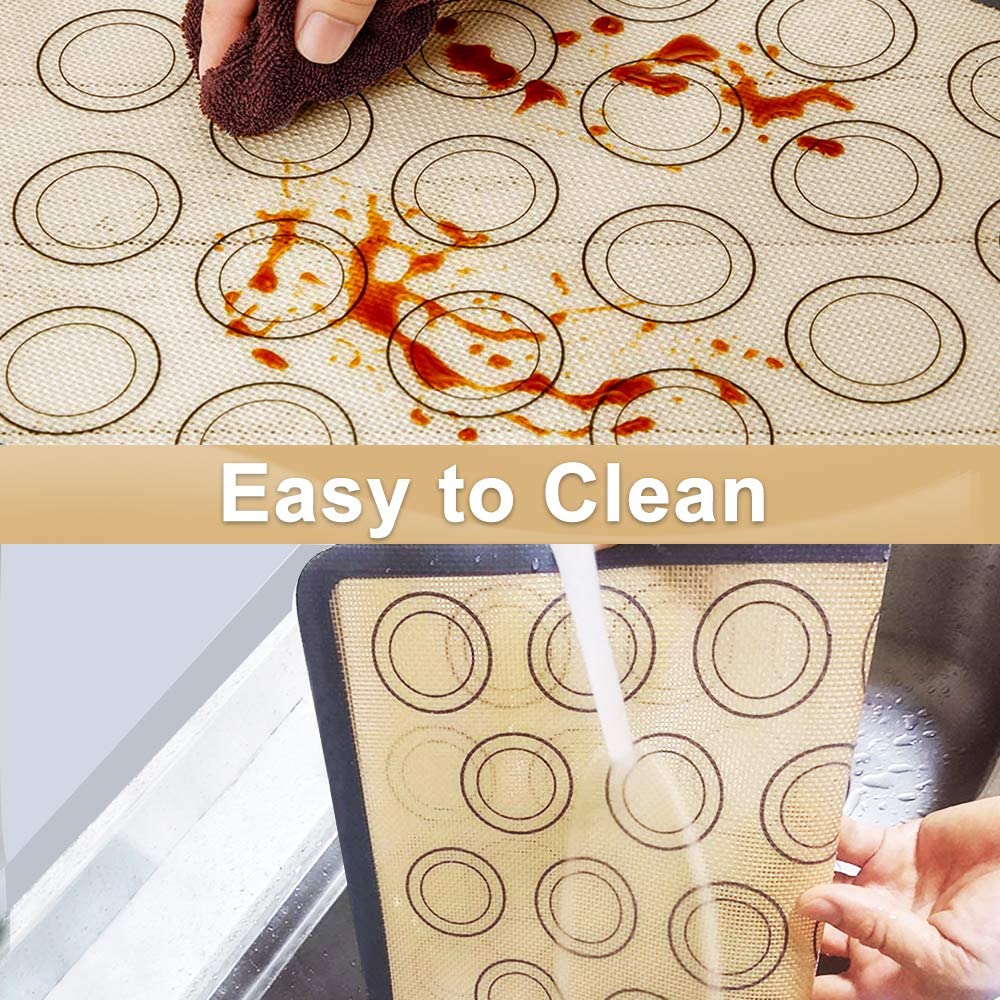 Safe Non-Toxic Non-Stick Silicone Macaron Baking Mats with Measurements 5