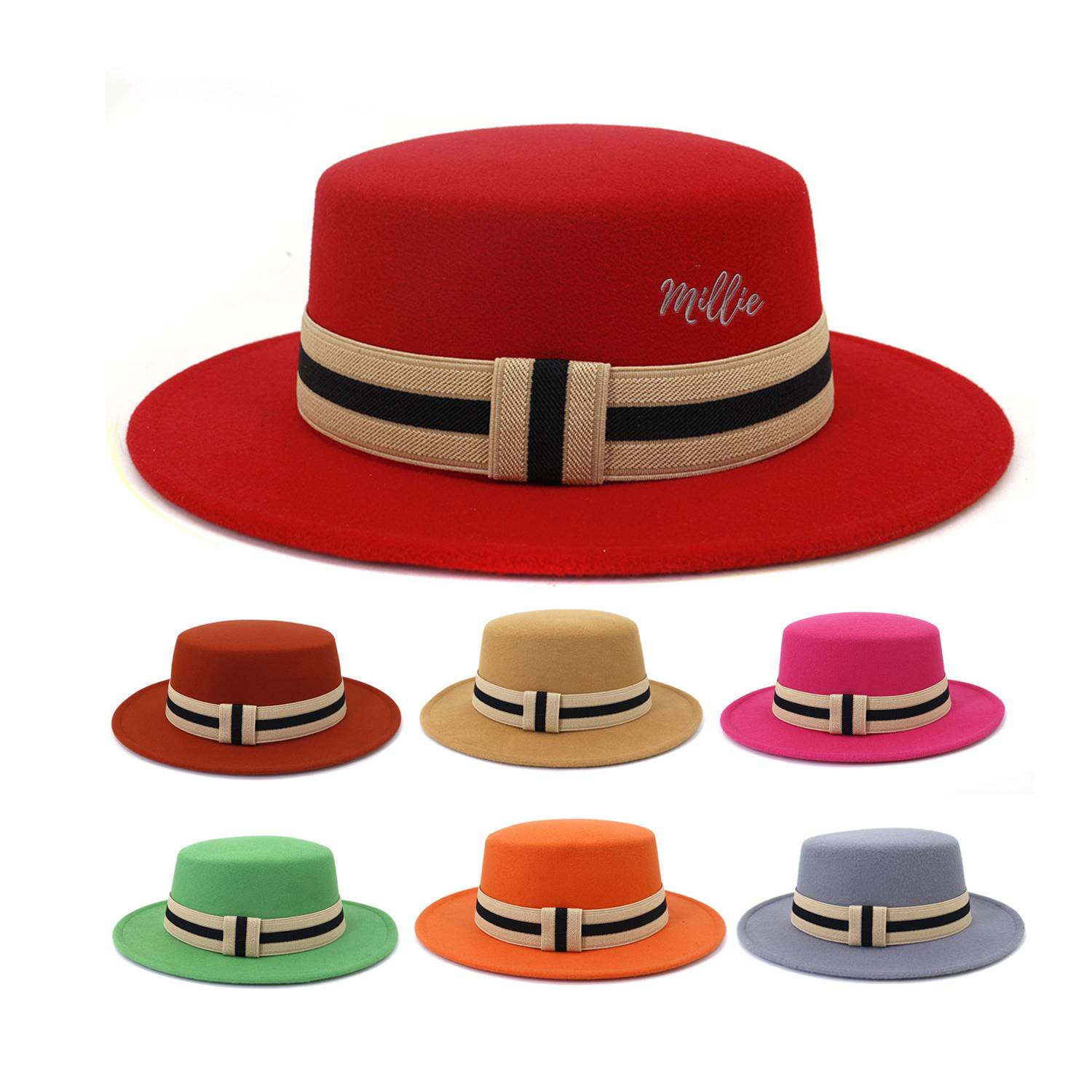 Classic Woolen Flat Top Hat 2