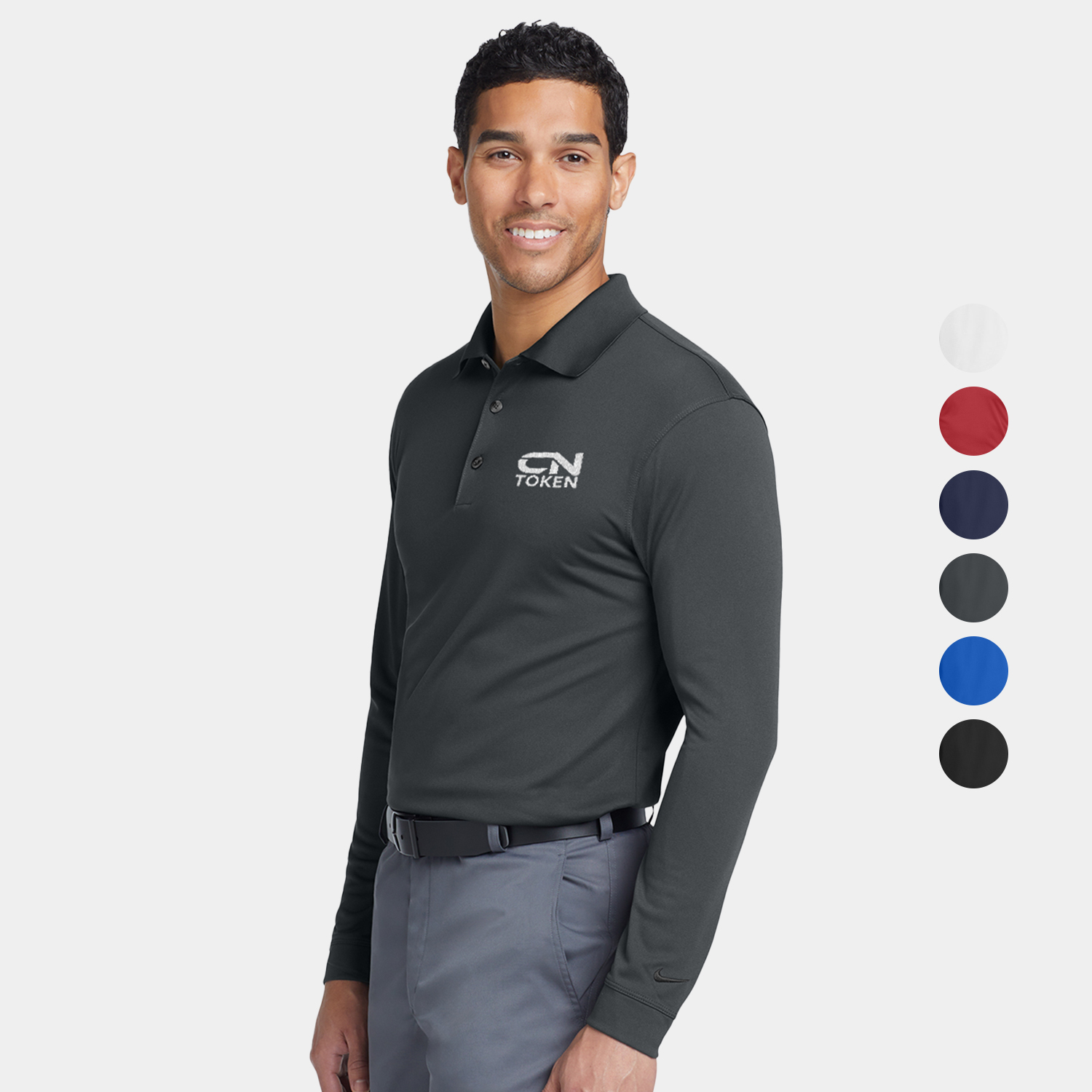 Nike Long Sleeve Dri-FIT Stretch Tech Polo w/ Screen Print 6