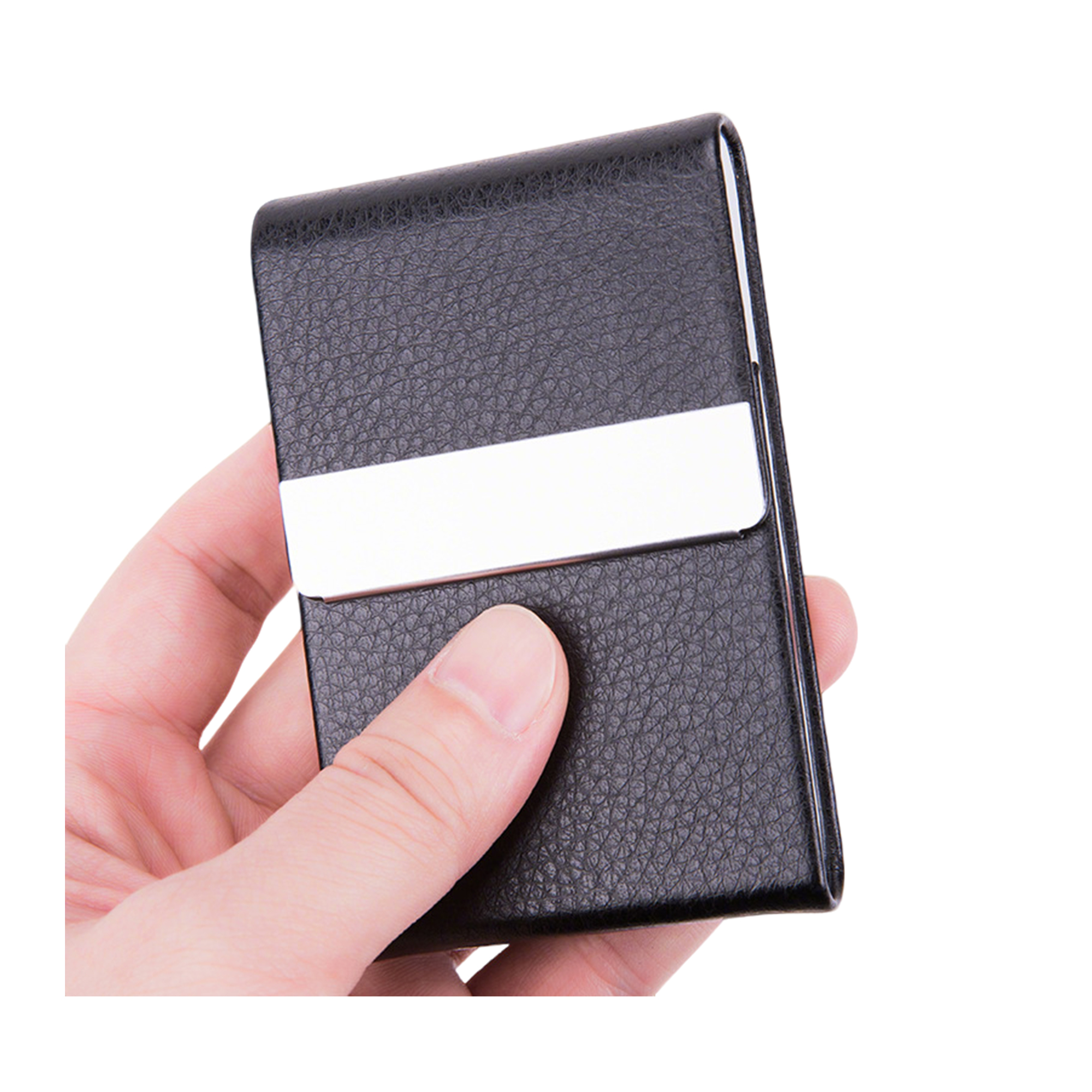 Polyurethane Leather Magnetic Business Card Holder Pocket Size 14