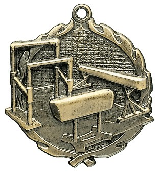 Gymnastics Wreath Medal, 1 3/4" 2