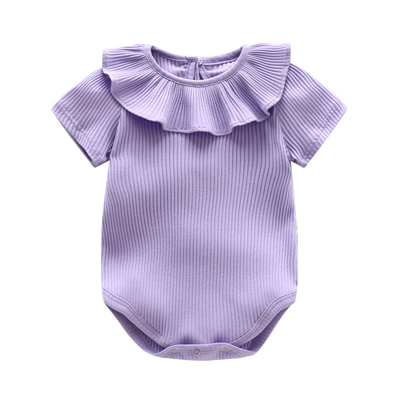Summer ShortSleeve Ruffle Infant Romper One Piece Outfits 3