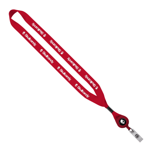 3/4" Polyester Lanyard with Metal Crimp & Retractable Badge Reel 203