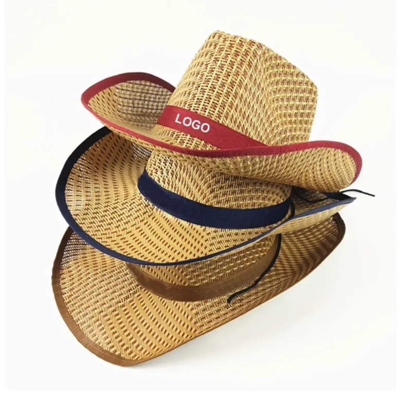 Straw Cowboy Hat with Logo Band 5