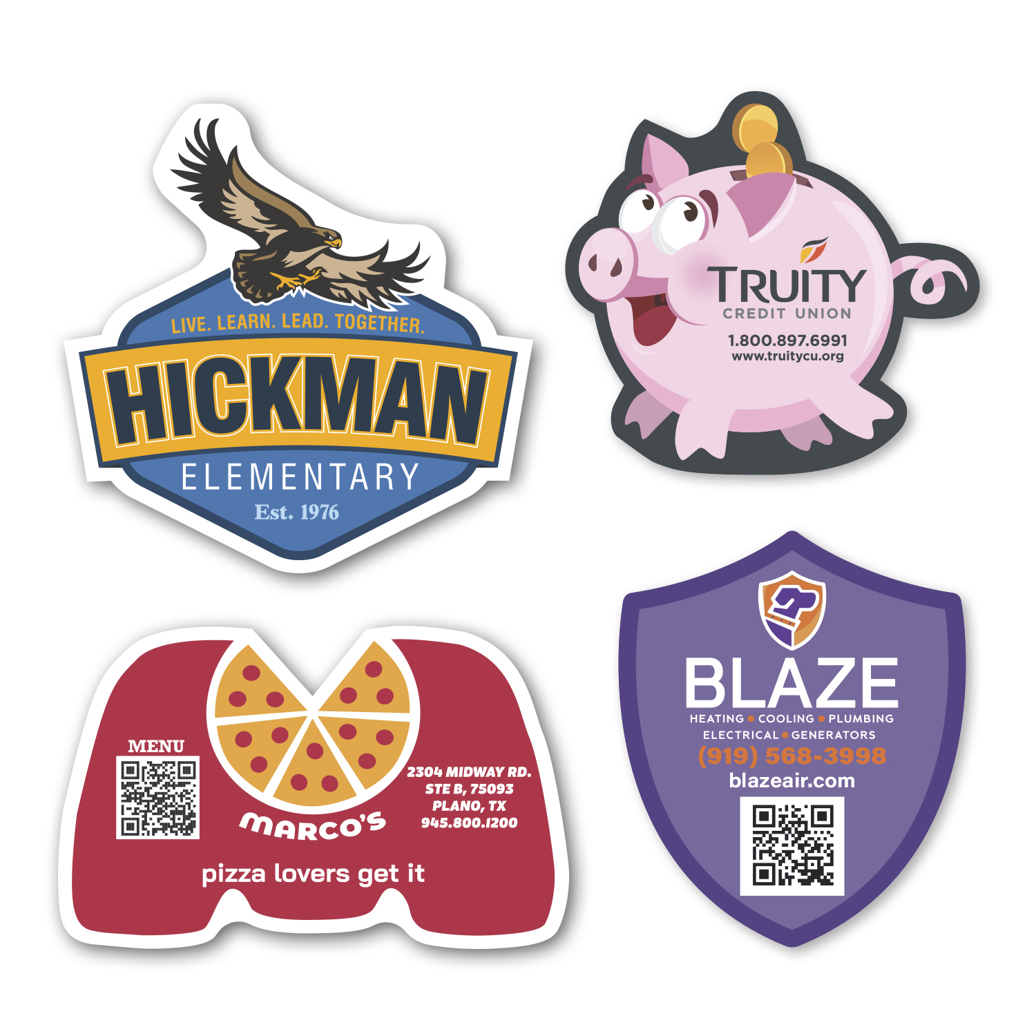 Custom Corner Flat Flexible Magnet up to 26 Sq In