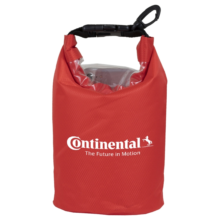 7" W x 11" H "The Navagio" 2.5 Liter Water Resistant Dry Bag With Clear Pocket Window 47