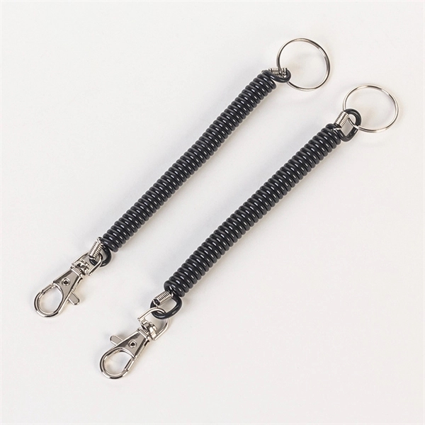custom spring plastic roll rope lanyard key chain 1