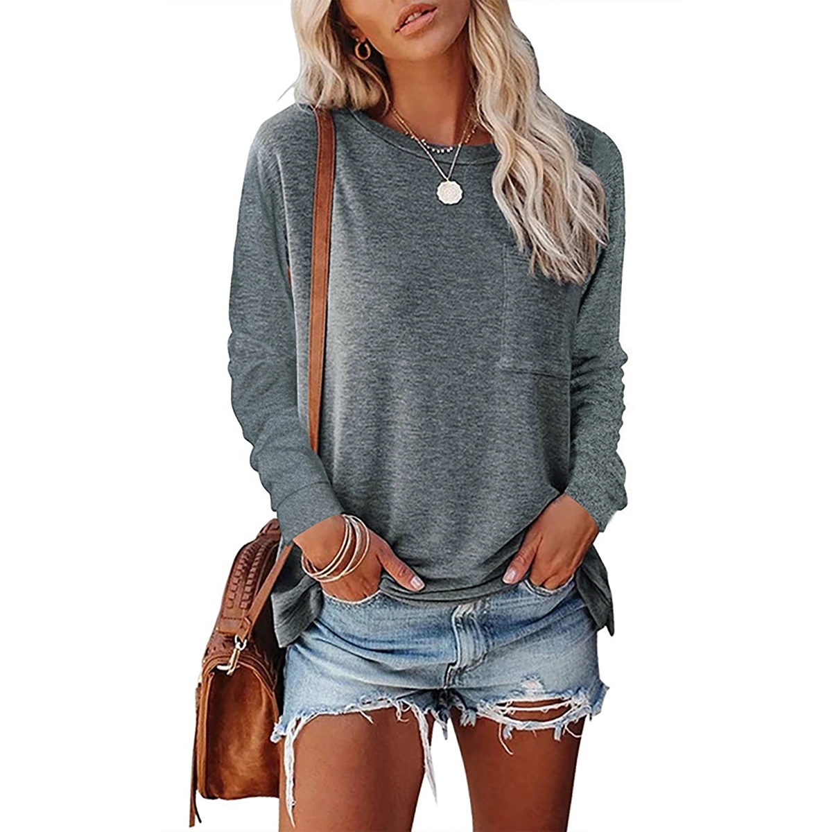 Women Casual Loose Long Sleeve Shirts 3