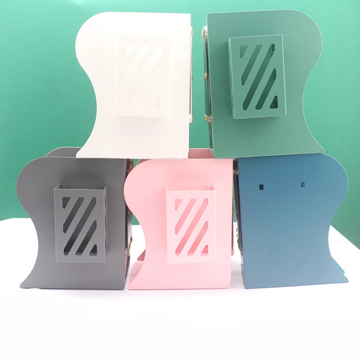Pen Holder Adjustable Desk Storage Bookends 2
